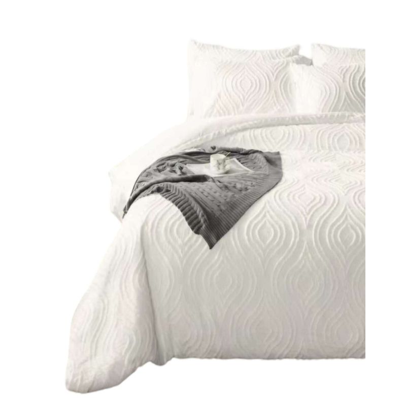 GENERICO - CUBRECAMA SEMI ACOLCHADO KING + 2 FUNDAS DE ALMOHADAS