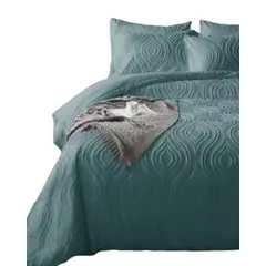GENERICO - CUBRECAMA SEMI ACOLCHADO KING + 2 FUNDAS DE ALMOHADAS