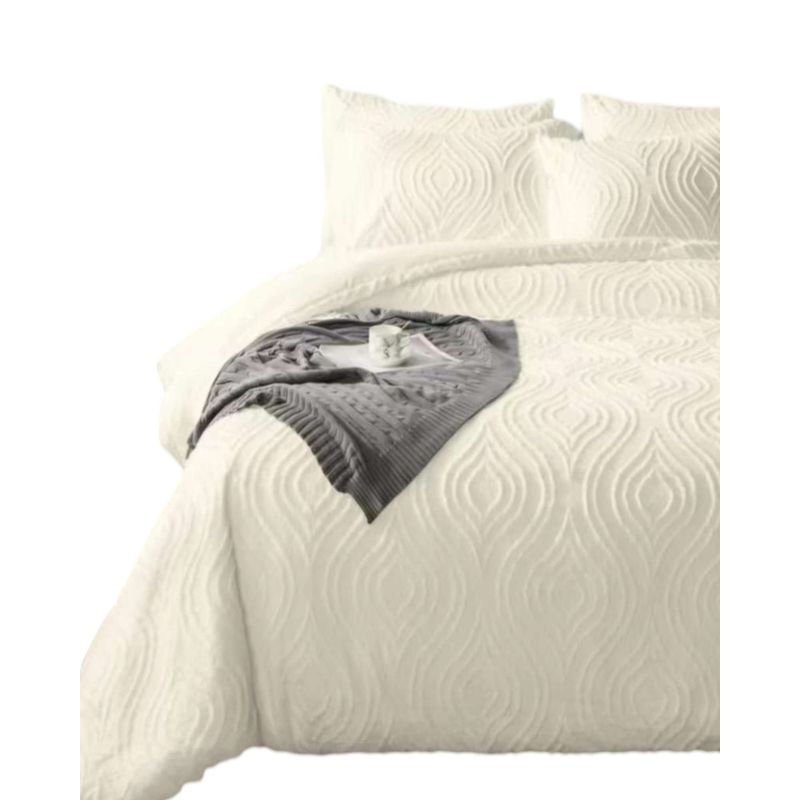 GENERICO - CUBRECAMA SEMI ACOLCHADO KING + 2 FUNDAS DE ALMOHADAS