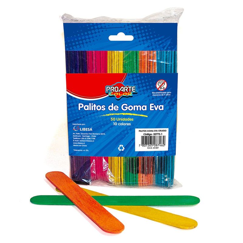 PROARTE - Palos de Helado Goma Eva Grueso 2 x 115cm Proarte