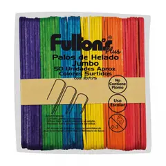 FULTONS - Palos De Helado Jumbo Colores Surtidos 50 Uni