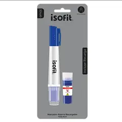 ISOFIT - Plumón pizarra recargable crepuesto azul