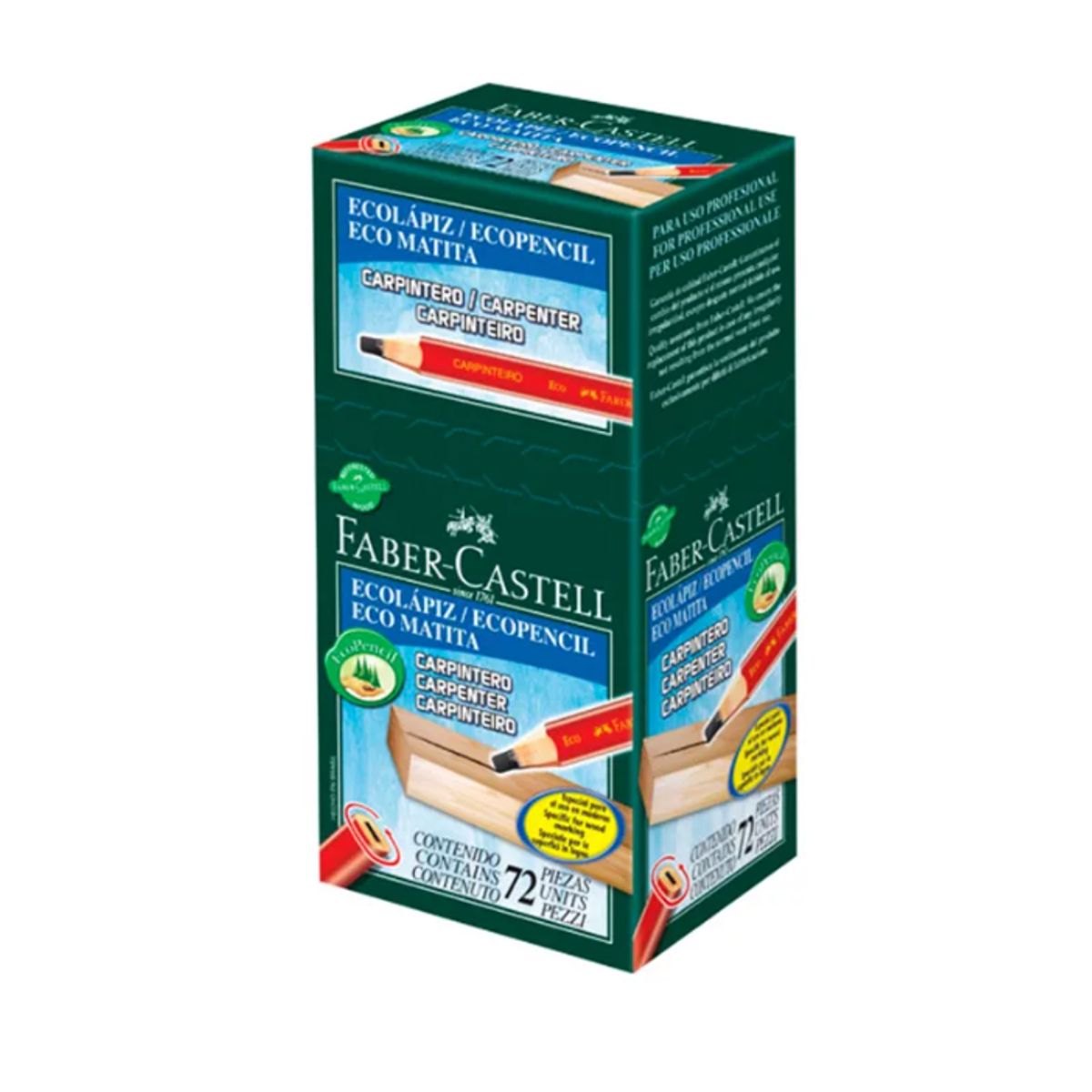 FABER-CASTELL - Caja de Lapices Carpintero 72 Un Ecolapiz