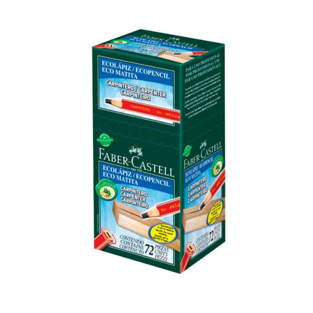 FABER-CASTELL - Caja de Lapices Carpintero 72 Un Ecolapiz