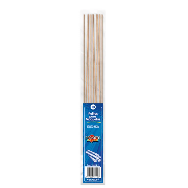 PROARTE - Palos Para Maquetas Proarte 50Cm 2X 2 Bolsa De10