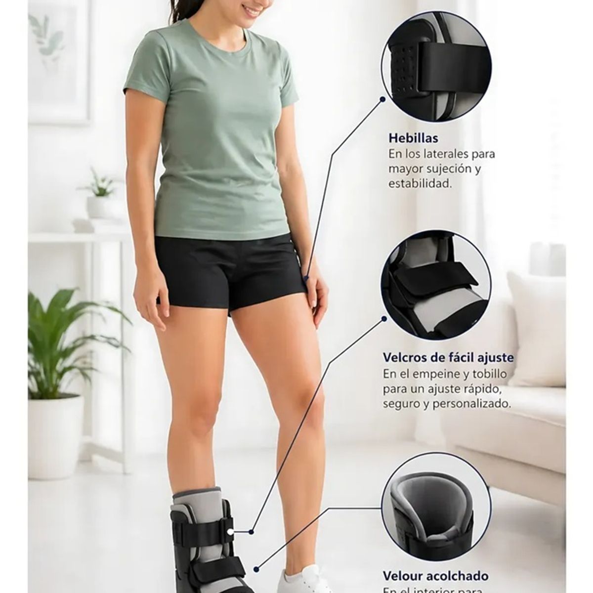 GENERICO - Bota Ortopédica Corta Cam Walker Adultos Premium Oneder Talla M