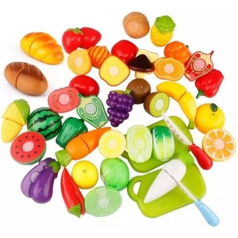 MUNDO MAGIA - Juguete De Corte De Cocina De Frutas Y Verduras 29 Piezas