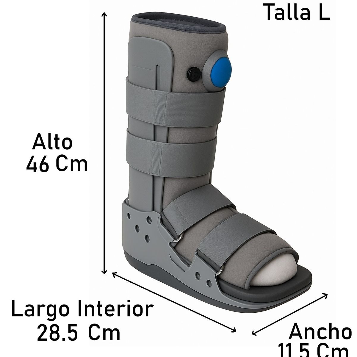 ONEDER - Bota Ortopédica Larga Cam Walker Alta Para Pie Oneder Talla L