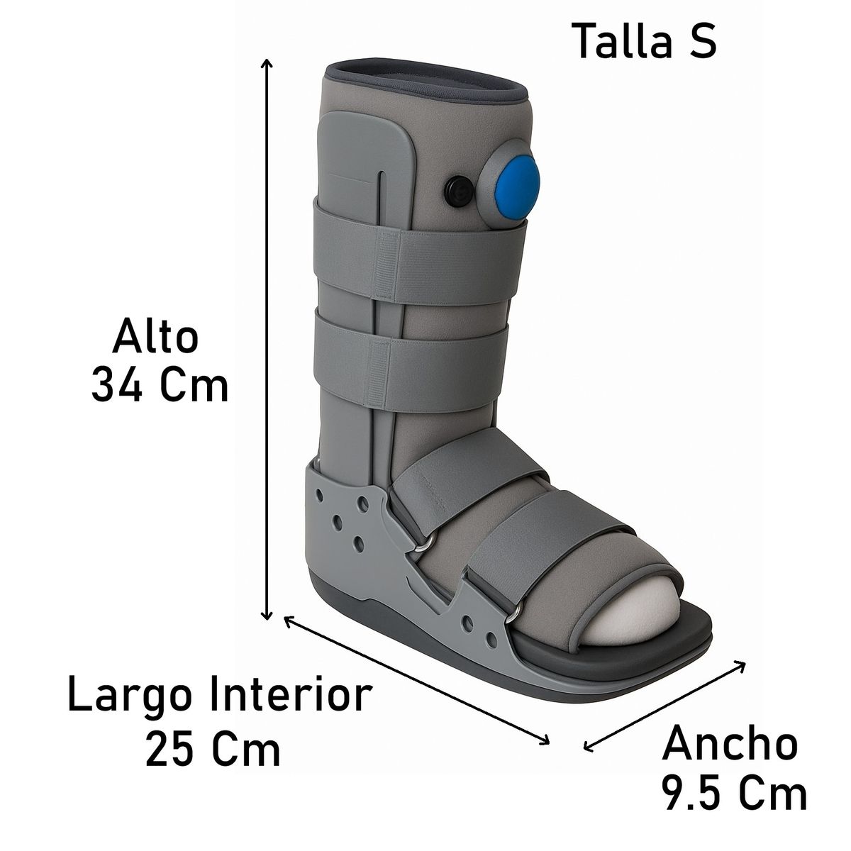 ONEDER - Bota Ortopédica Corta Cam Walker Baja Para Pie Oneder Talla S