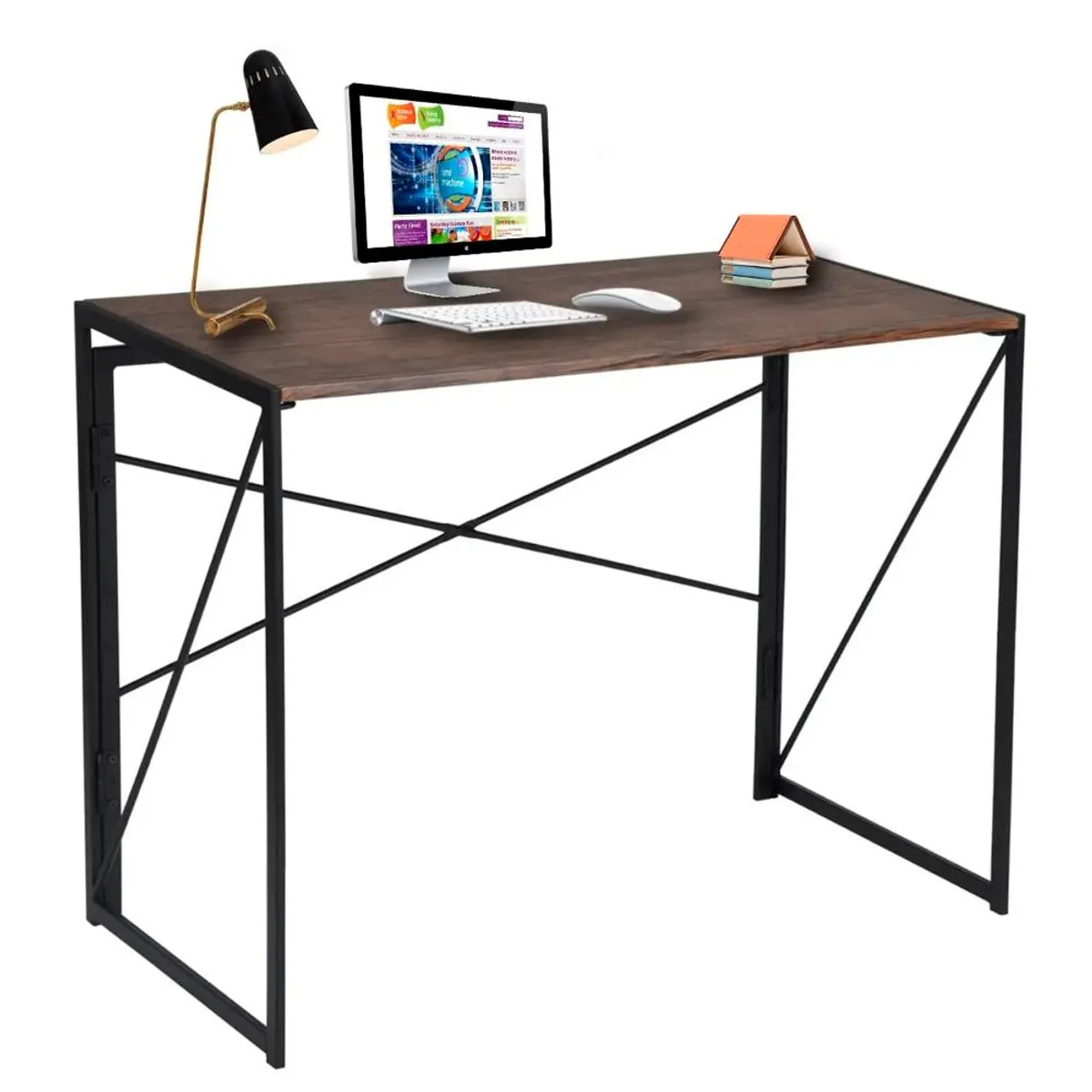 DETODOYMAS - Escritorio Arrimo 100cm Plegable ChicHome - Café Oscuro