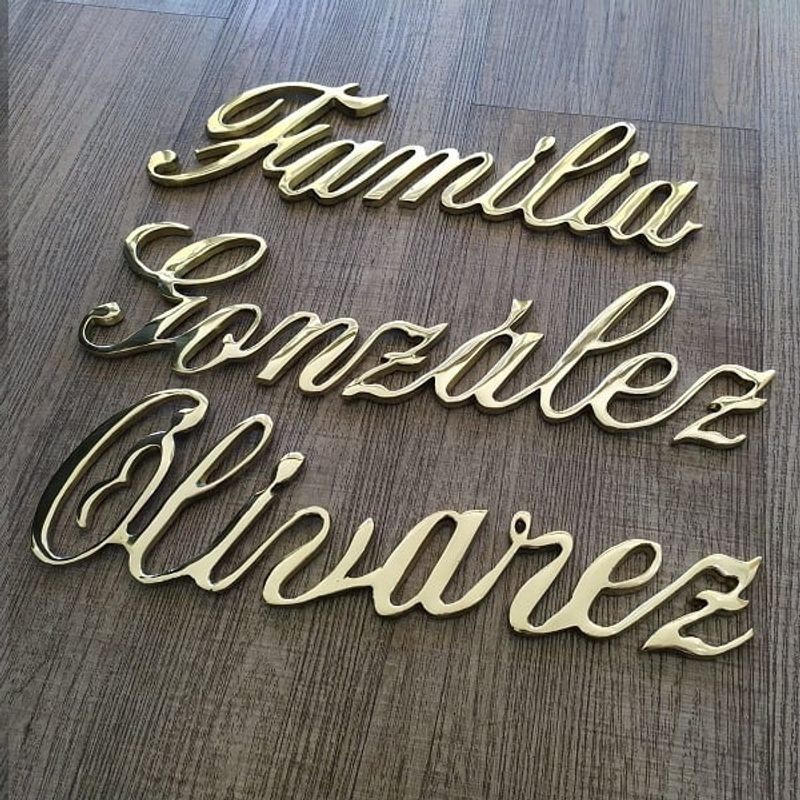 FUNERARIA CONCEPTO - letra bronce manuscrita 10x5 cm