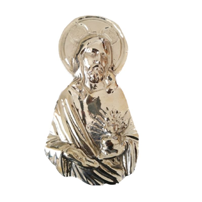 FUNERARIA CONCEPTO - sagrado corazon aureola cromado 16 cm