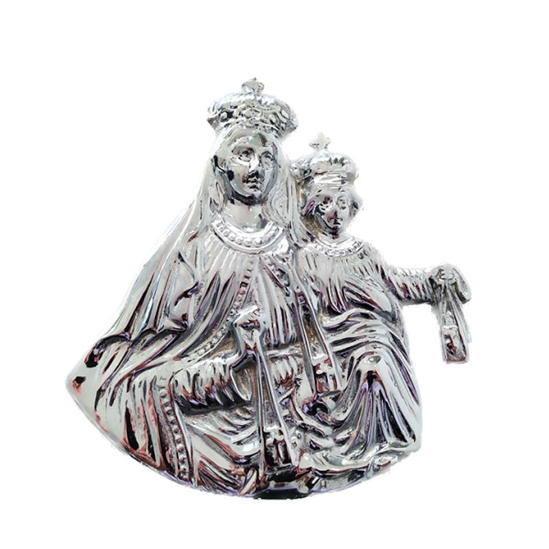 FUNERARIA CONCEPTO - virgen del carmen medallon cromado 20 cm