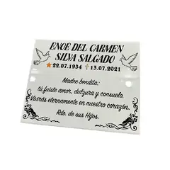 FUNERARIA CONCEPTO - Lápida placa cerámica 25x20 cm