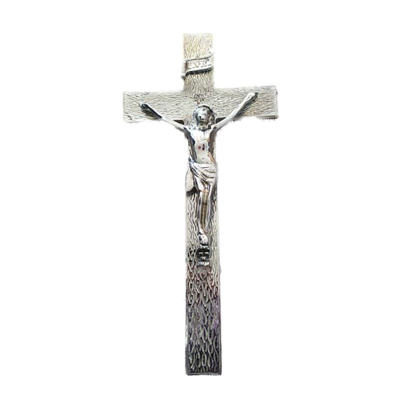 FUNERARIA CONCEPTO - crucifijo laurel cromado 45 cm