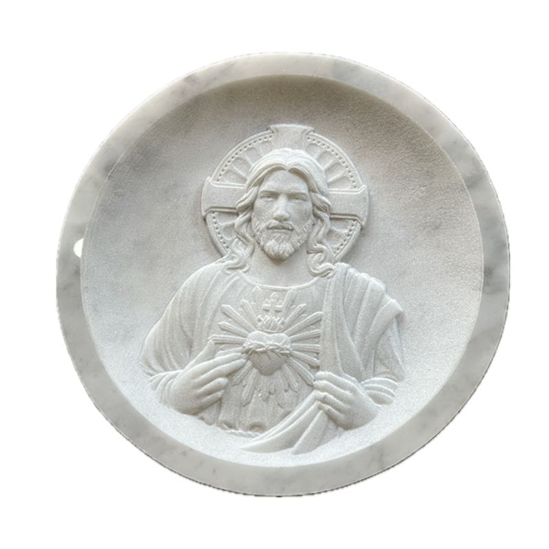 FUNERARIA CONCEPTO - medalla mármol tallado sagrado corazón