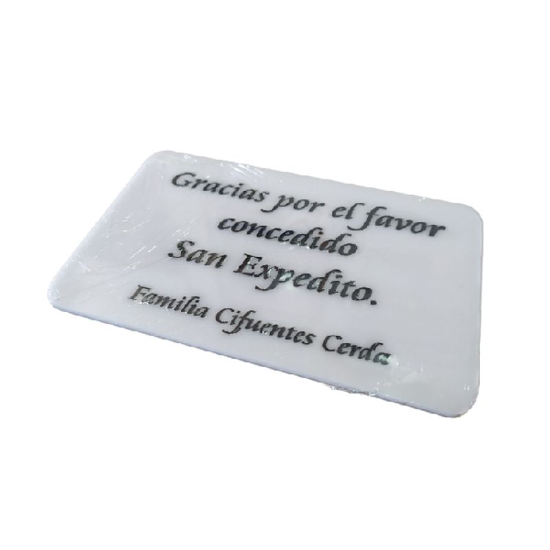 FUNERARIA CONCEPTO - Lápida placa acrílica 15x10 cm