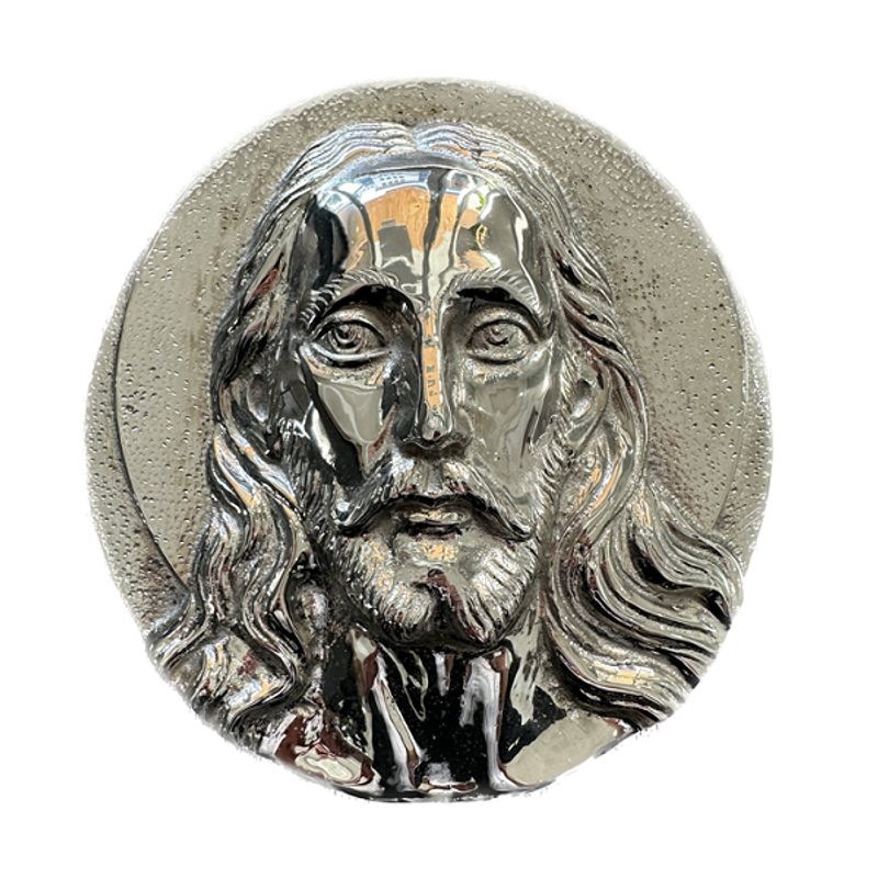 FUNERARIA CONCEPTO - rostro cristo cromado 20 cm