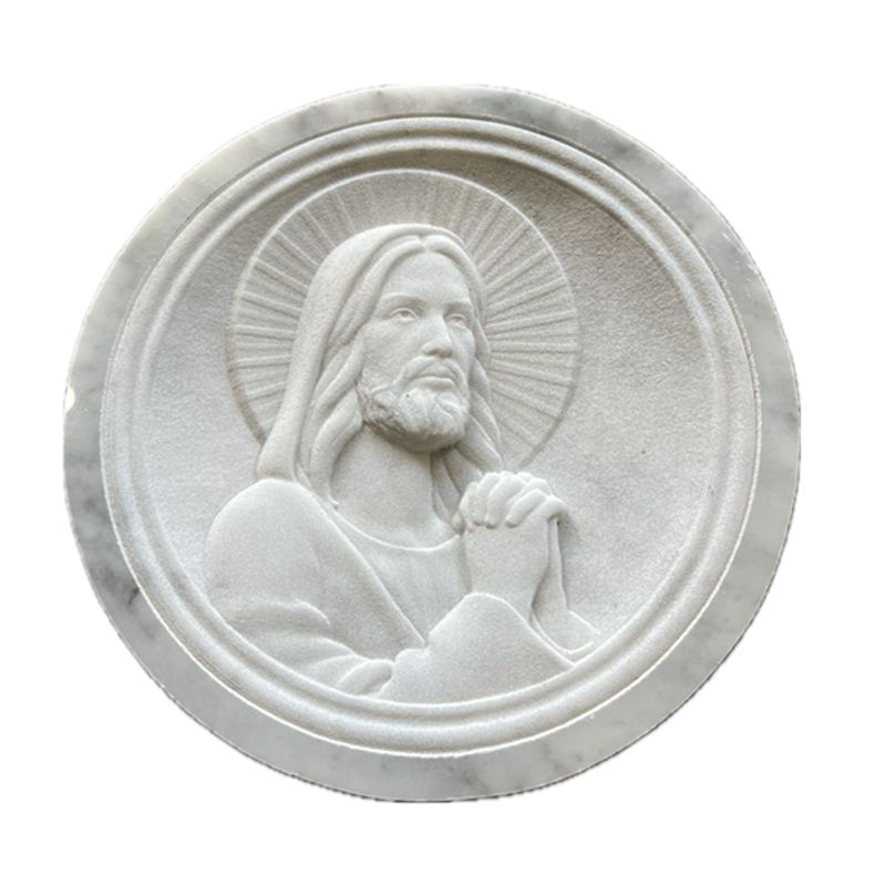 FUNERARIA CONCEPTO - medalla mármol tallado cristo
