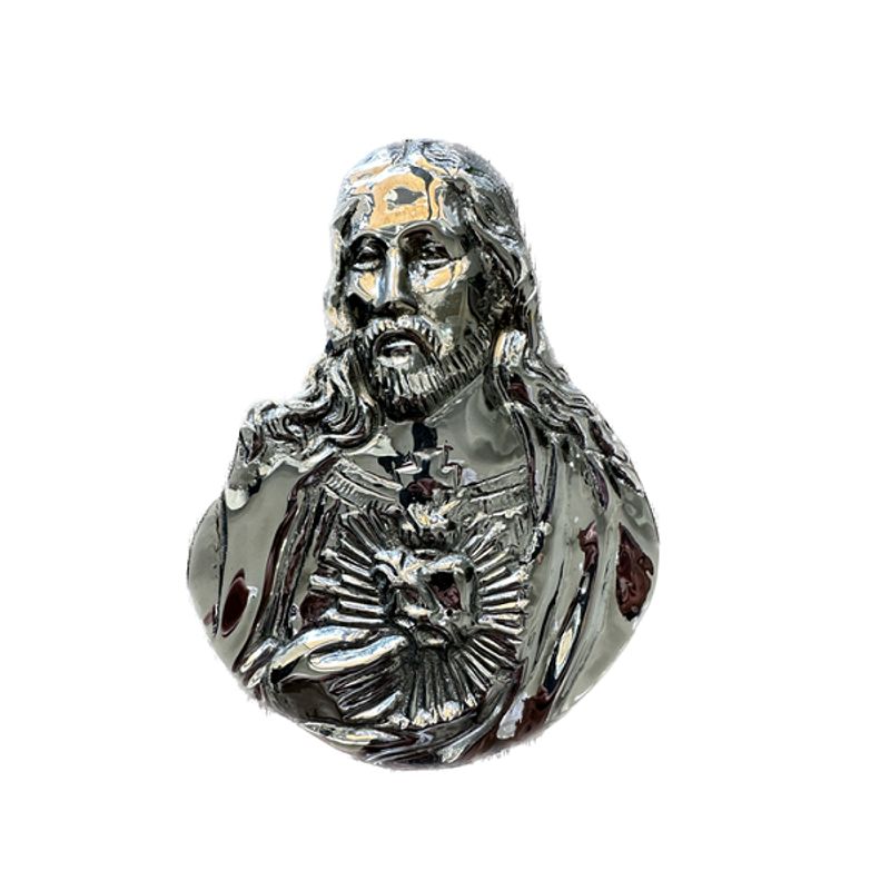 FUNERARIA CONCEPTO - sagrado corazon cromado 18 cm