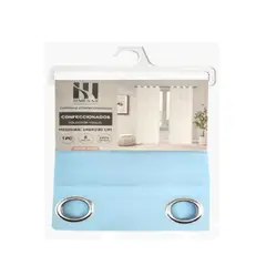 GENERICO - Cortina Velo Visillo 140 x 240 cm 2 Paños - Celeste M0557