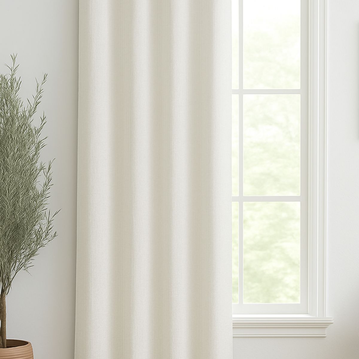 CLEMS CORTINAS - Cortina Jacquard Tradicional 140x225cm Blanco