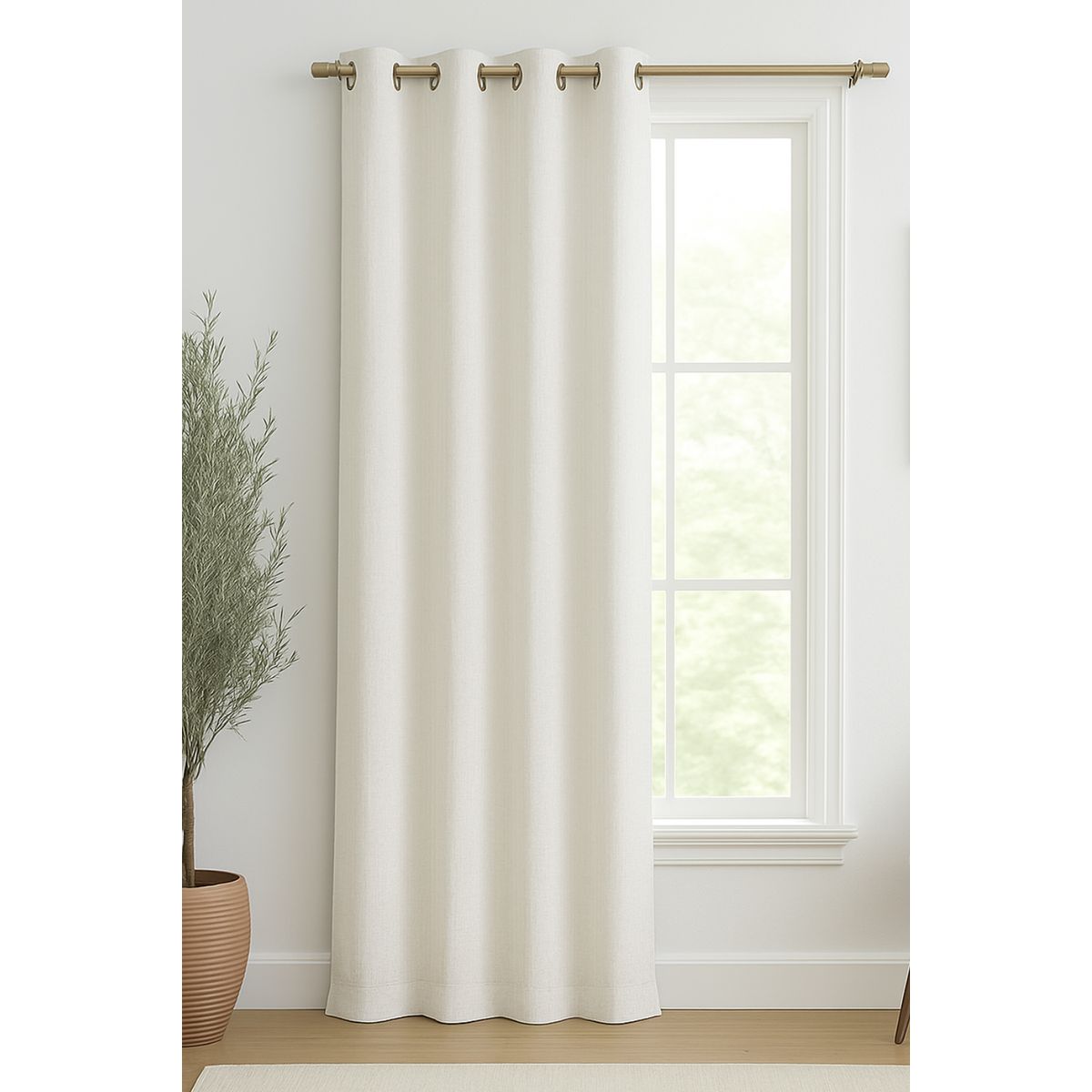 CLEMS CORTINAS - Cortina Jacquard Tradicional 140x225cm Blanco