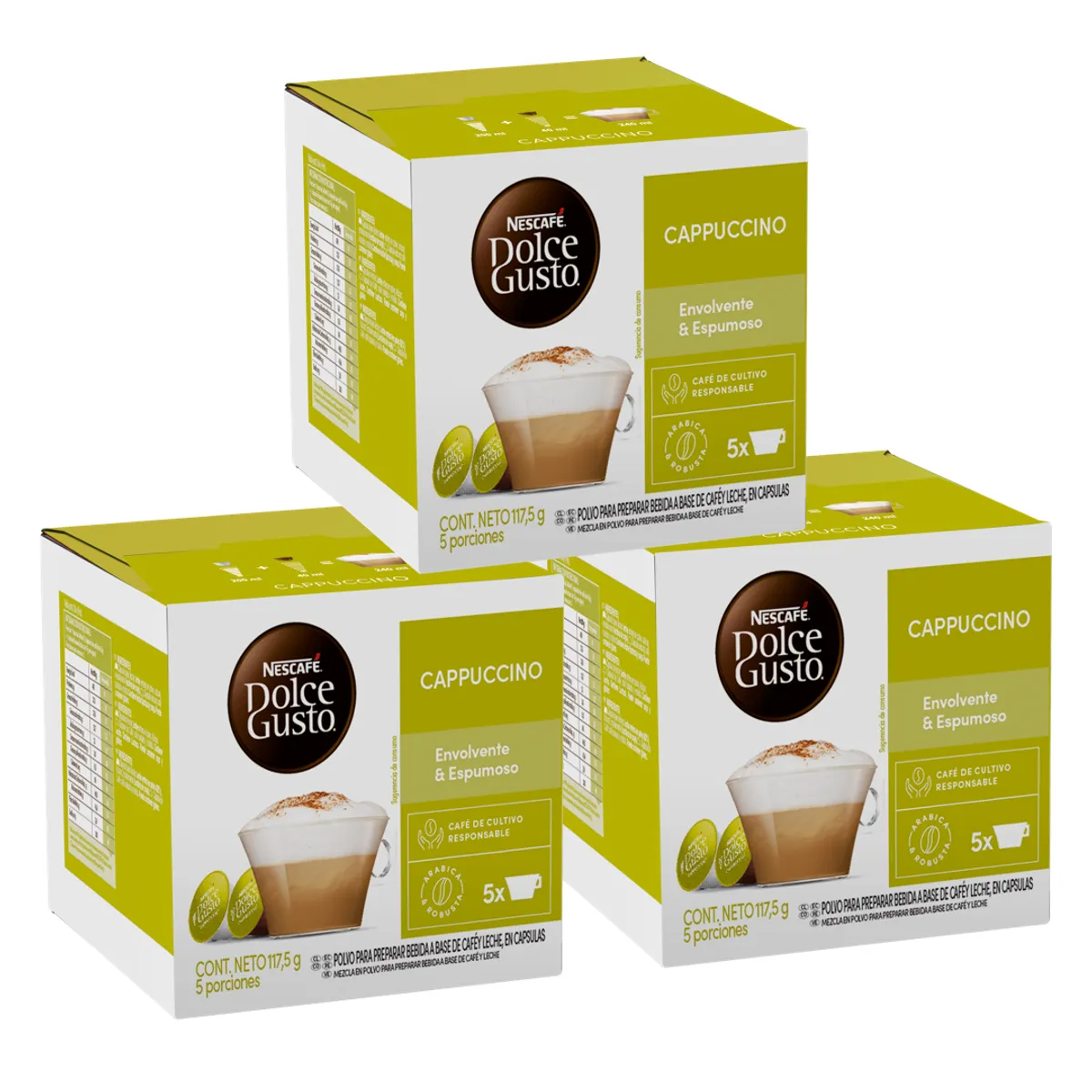 DOLCE GUSTO - Pack 3 Café NESCAFÉ DOLCE GUSTO® Cappuccino 10 Cápsulas