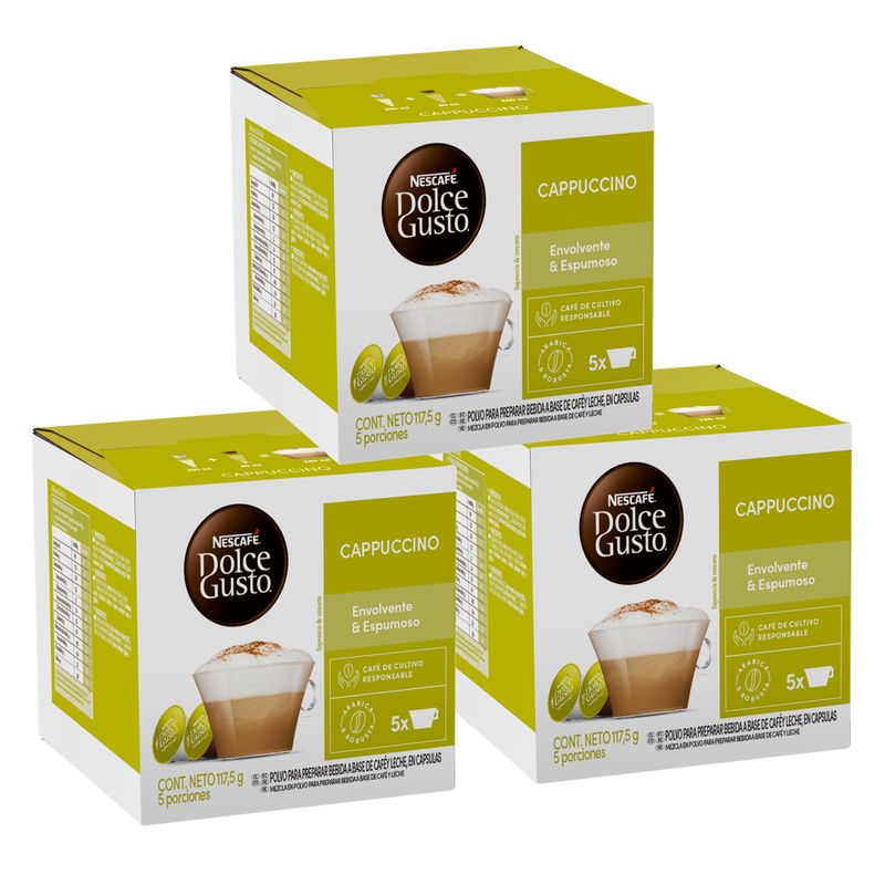 NESCAFE - Pack 3 Café Nescafé Dolce Gusto® Cappuccino 10 Cápsulas