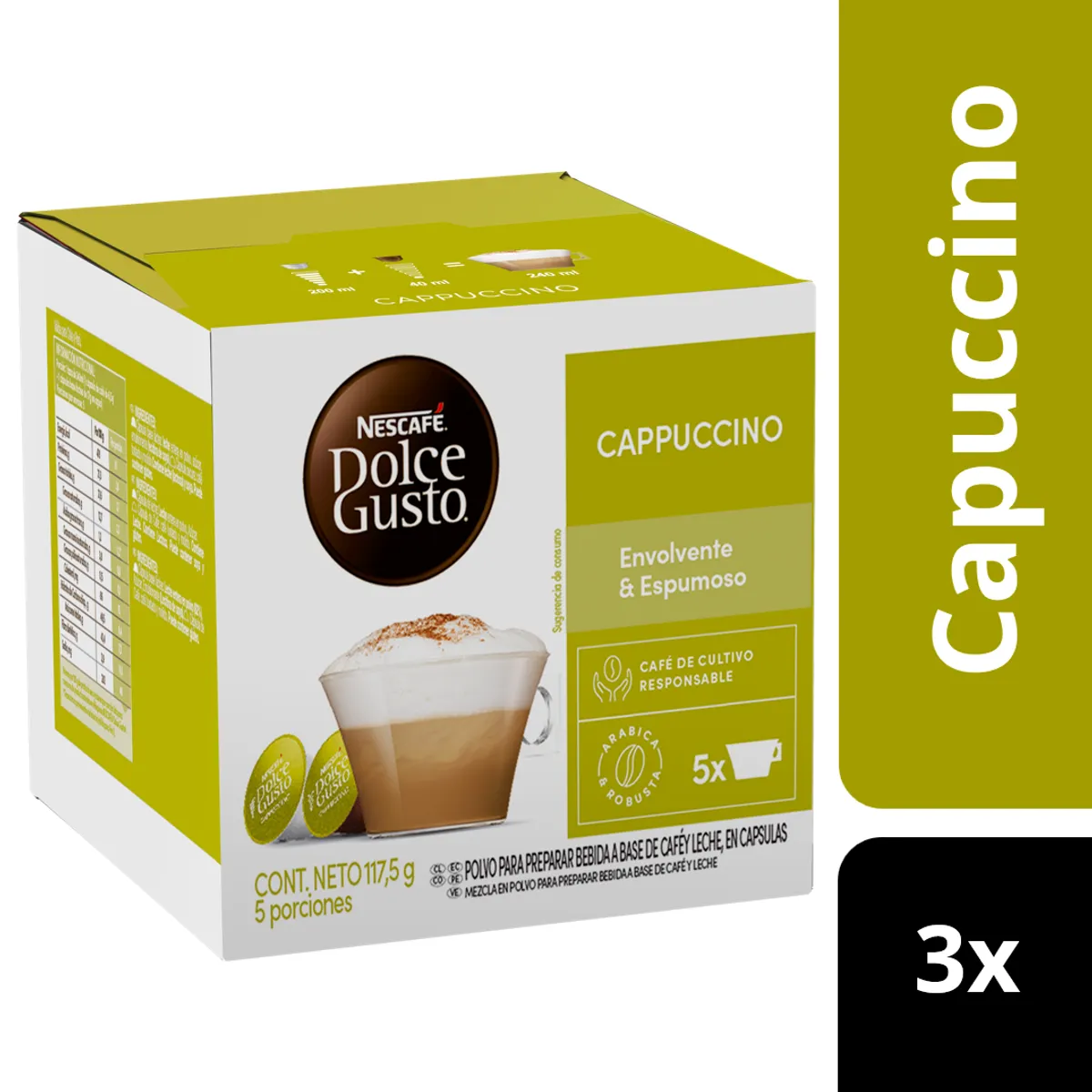 DOLCE GUSTO - Pack 3 Café NESCAFÉ DOLCE GUSTO® Cappuccino 10 Cápsulas