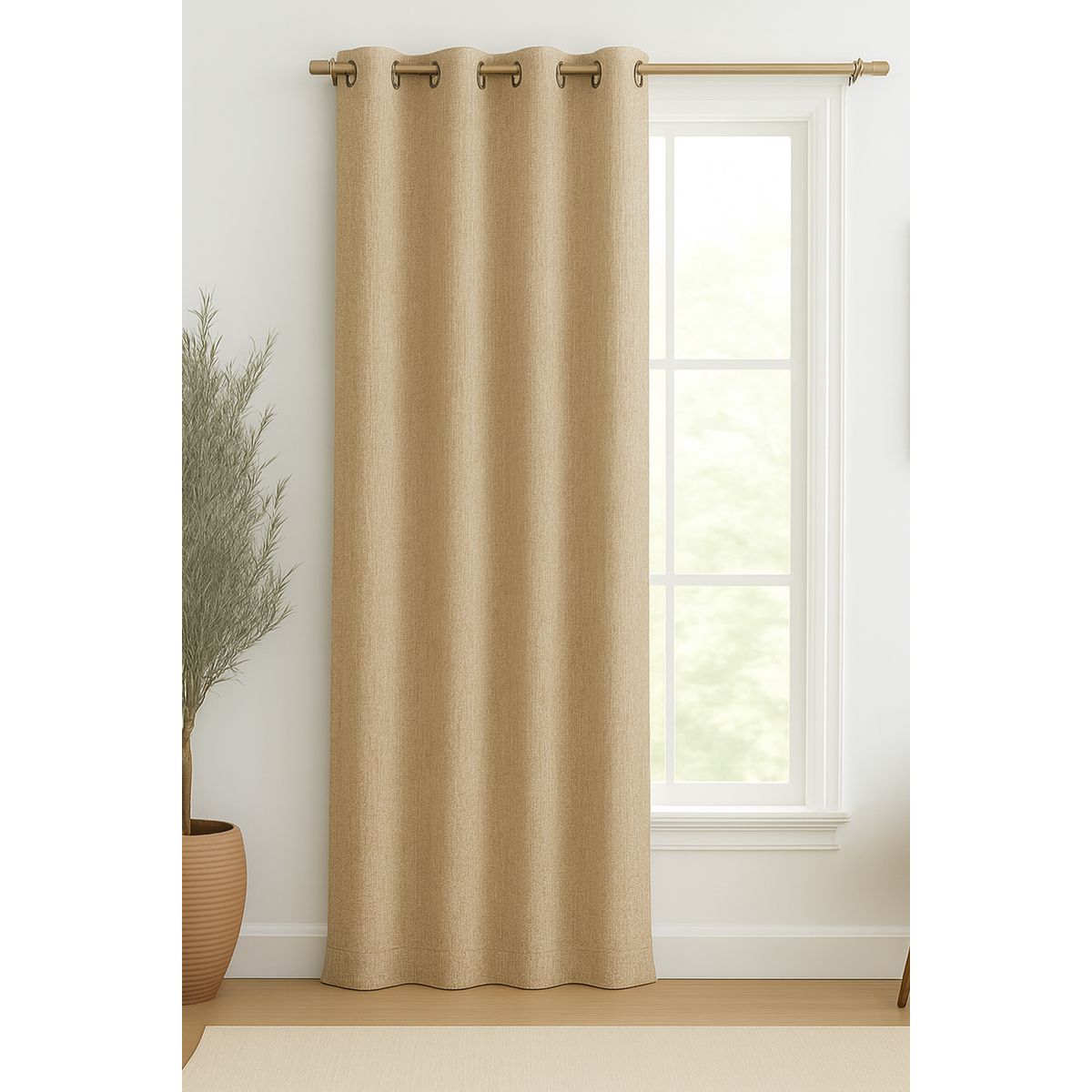 CLEMS CORTINAS - Cortina Jacquard Tradicional 140x225cm Taupe