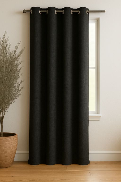 Cortina Blackout Termica Lino 140x220cm Negro