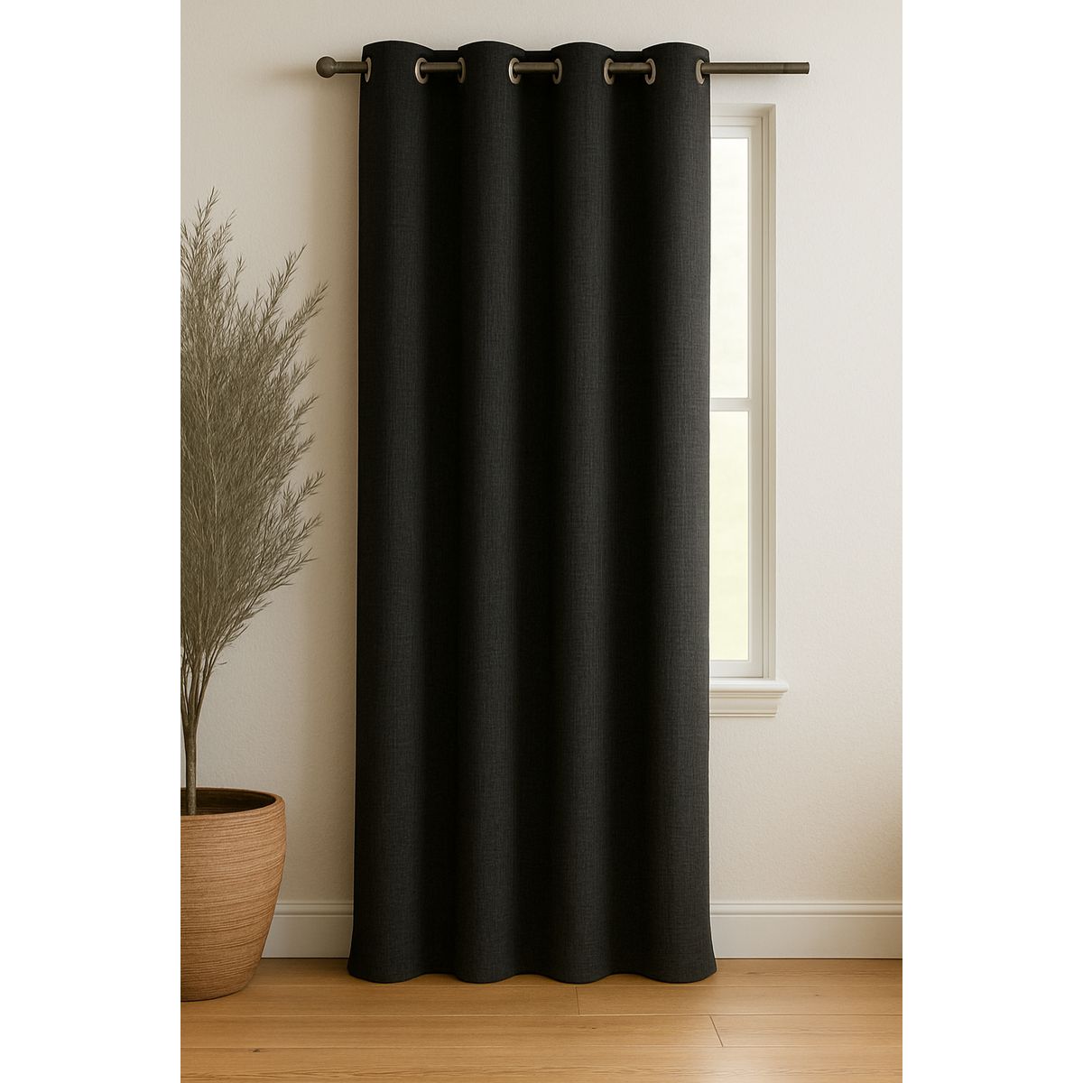 CLEMS CORTINAS - Cortina Jacquard Tradicional 140x225cm Negro