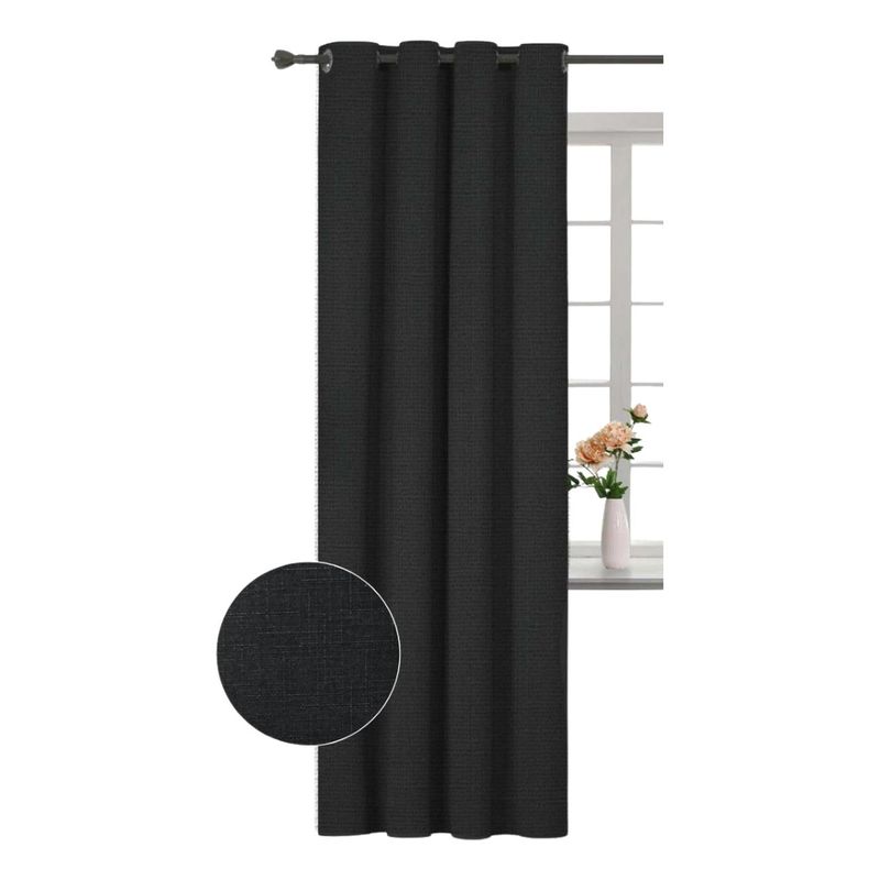 CLEMS CORTINAS - Cortina Jacquard Tradicional 140x225cm Negro