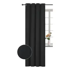 CLEMS CORTINAS - Cortina Jacquard Tradicional 140x225cm Negro