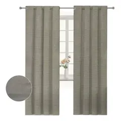 CLEMS CORTINAS - Pack 2 Cortina Jacquard Tradicional 140x225cm Beige