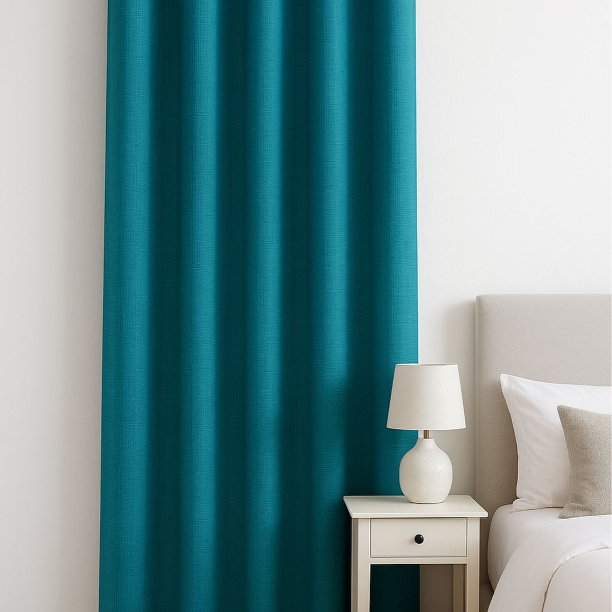 CLEMS CORTINAS - Cortina Jacquard Tradicional 140x225cm Turquesa