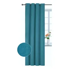 CLEMS CORTINAS - Cortina Jacquard Tradicional 140x225cm Turquesa