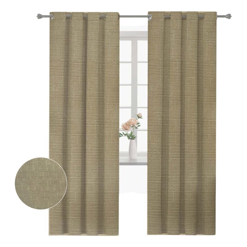 CLEMS CORTINAS - Pack 2 Cortina Jacquard Tradicional 140x225cm Taupe