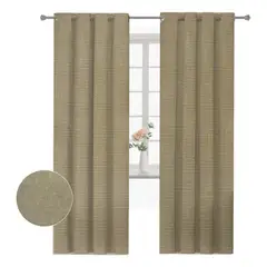 CLEMS CORTINAS - Pack 2 Cortina Jacquard Tradicional 140x225cm Taupe