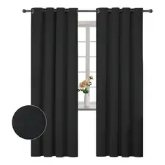 CLEMS CORTINAS - Pack 2 Cortina Jacquard Tradicional 140x225cm Negro