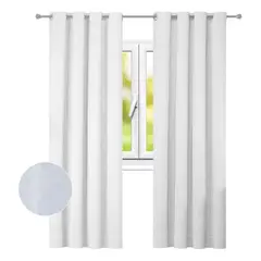 CLEMS CORTINAS - Pack 2 Cortina Jacquard Tradicional 140x225cm Blanco