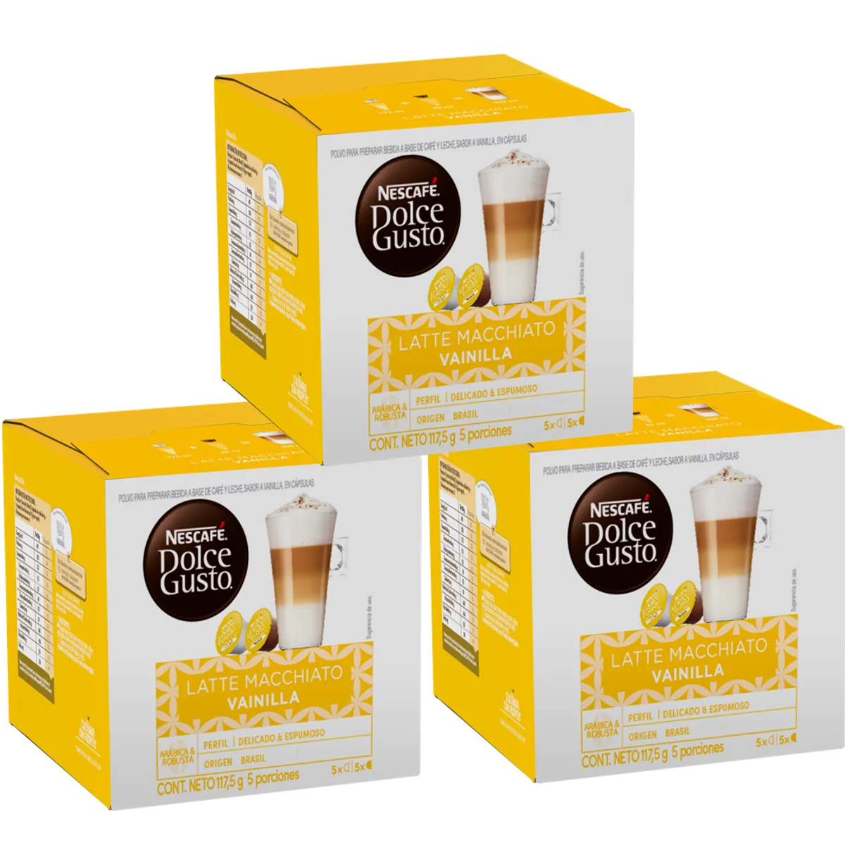 DOLCE GUSTO - Pack 3 Café NESCAFÉ DOLCE GUSTO® Latte Macchiato Vanilla 10 Cápsulas