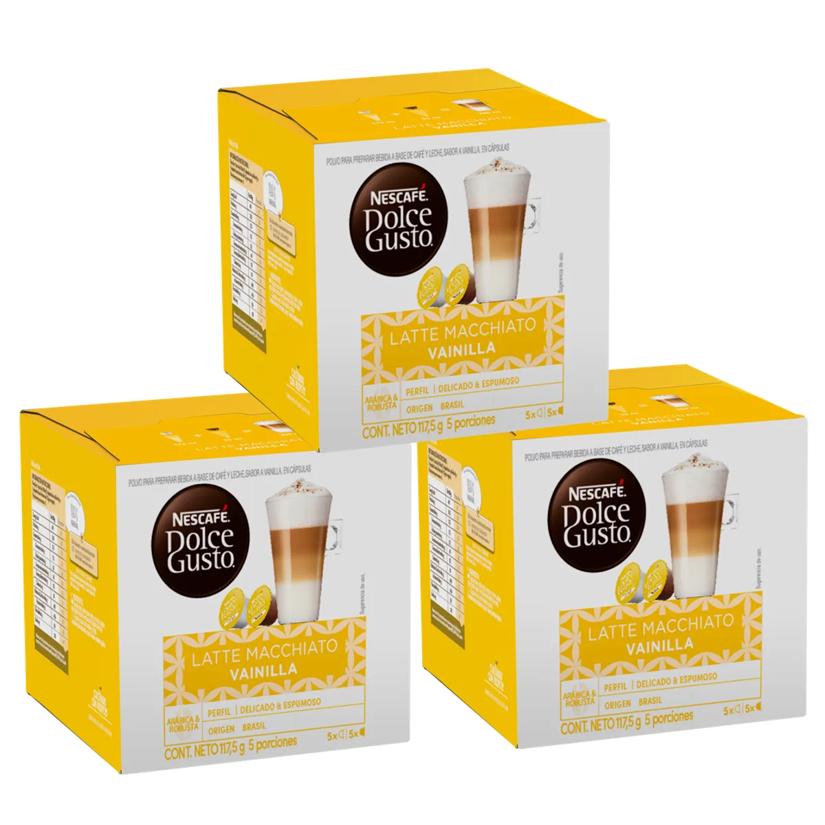 DOLCE GUSTO - Pack 3 Café NESCAFÉ DOLCE GUSTO® Latte Macchiato Vanilla 10 Cápsulas
