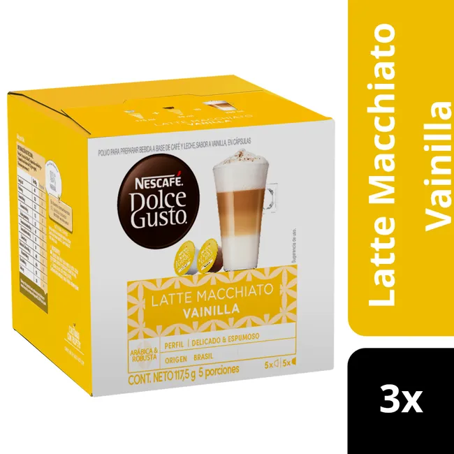 DOLCE GUSTO - Pack 3 Café NESCAFÉ DOLCE GUSTO® Latte Macchiato Vanilla 10 Cápsulas