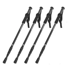 GENERICO - Pack X4 Palo Trekking Baston Ajustable Aluminio Senderismo