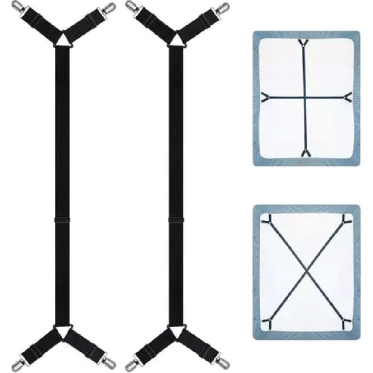 MUNDO MAGIA - Sujetadores De Sábana De Cama Correa Ajustable 2 Unidades