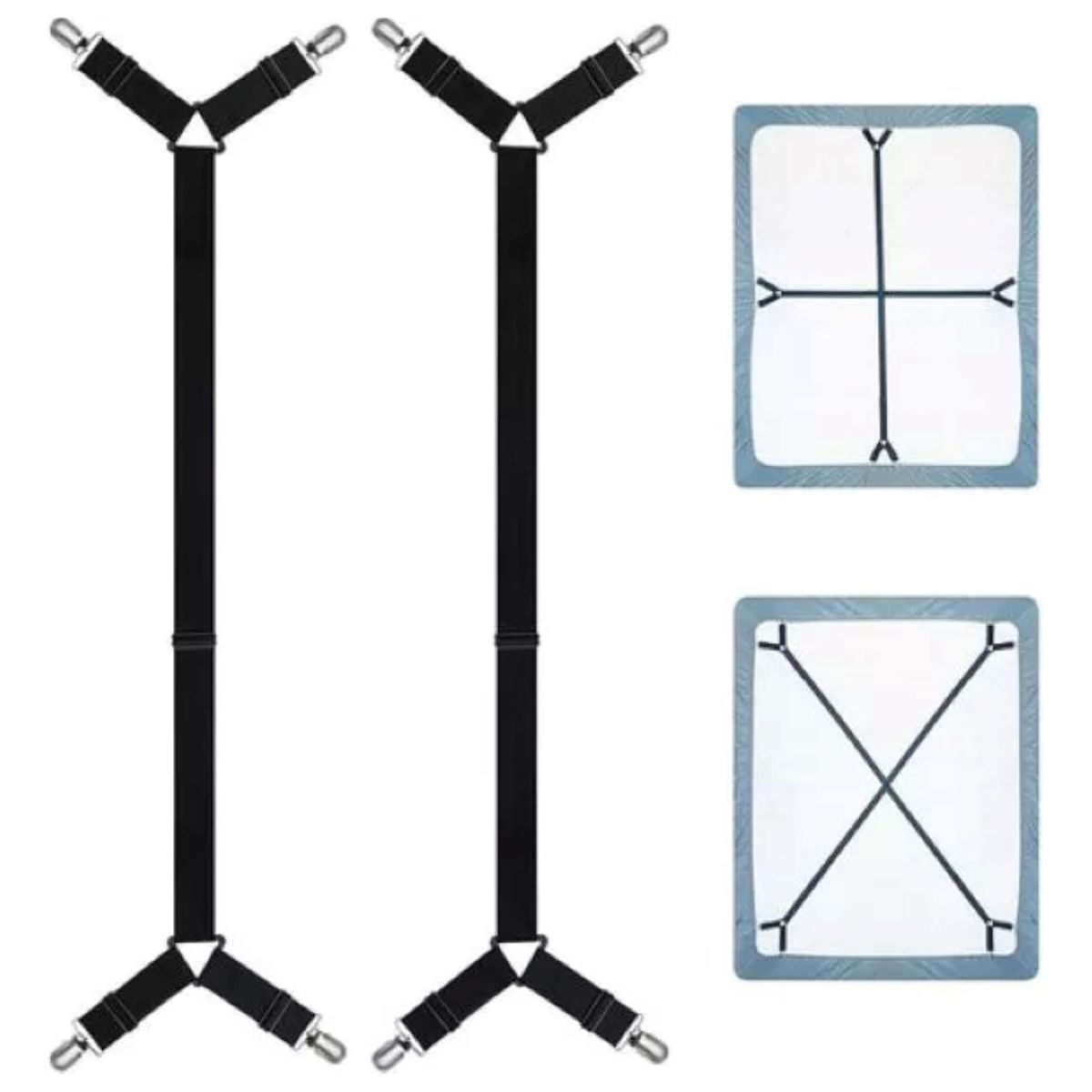 MUNDO MAGIA - Sujetadores De Sábana De Cama Correa Ajustable 2 Unidades