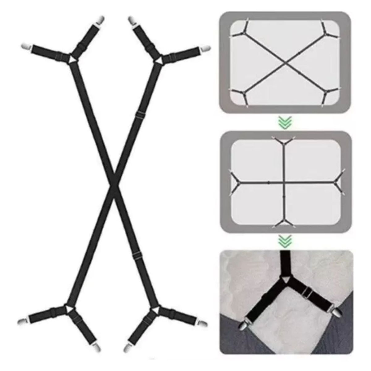 MUNDO MAGIA - Sujetadores De Sábana De Cama Correa Ajustable 2 Unidades