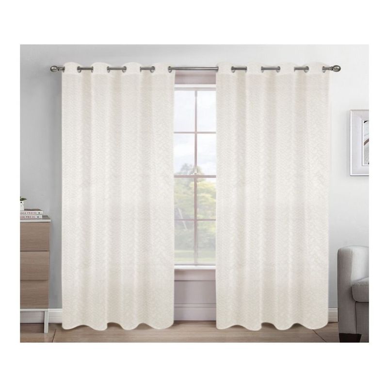 GENERICO - Cortina Velo Visillo Lino 140 x 240 cm 2 Paños - Beige M0775
